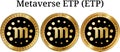 Set of physical golden coin Metaverse ETP ETP