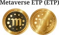 Set of physical golden coin Metaverse ETP ETP