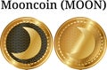 Set of physical golden coin Mooncoin MOON