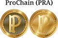 Set of physical golden coin ProChain (PRA)