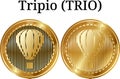 Set of physical golden coin Tripio TRIO