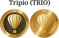 Set of physical golden coin Tripio TRIO