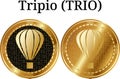 Set of physical golden coin Tripio TRIO