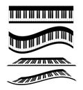 Set of Piano keyboards, stock vector illustration