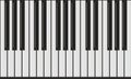 Set of piano keys in illustration, black and white. Royalty Free Stock Photo