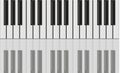Set of piano keys in illustration, black and white. Royalty Free Stock Photo