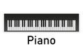 Set of piano keys in illustration, black and white. Royalty Free Stock Photo