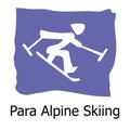 Vector illustration of Winter sports icon. Para Alpine Skiing.