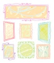 Set picture frames, hand drawn vector illustration. Royalty Free Stock Photo