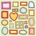 Set picture frames, hand drawn vector illustration. Royalty Free Stock Photo