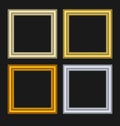 Set picture frames isolated on black background Royalty Free Stock Photo