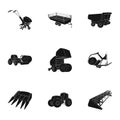 Set of pictures about agricultural machinery. Cars to robots to the ground.Agricultural Machinery icon in set collection