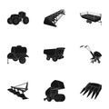 Set of pictures about agricultural machinery. Cars to robots to the ground.Agricultural Machinery icon in set collection