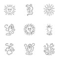 A set of pictures about bacteria and viruses. Germs that are harmful to humans. viruses and bacteria icon in set