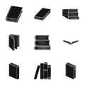 A set of pictures with books. Books, notebooks, studies. Books icon in set collection on black style vector symbol stock