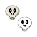 Set of pictures, Funny Cute cartoon skull for a holiday, Cute smiling skull, vector