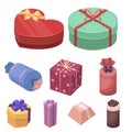 Gifts and cert icon in set collection Royalty Free Stock Photo