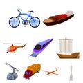 Set of pictures about types of transport