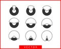 Set pie chart icons. Circle diagram vector. Collection Charts graphs logo template. Flat design Royalty Free Stock Photo