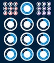 Set of pie, circle, round percentage charts, diagrams for infographics Royalty Free Stock Photo