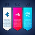 Set Piece of puzzle, Financial growth and Human resources. Business infographic template. Vector Royalty Free Stock Photo