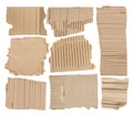 Set with pieces of torn cardboard on white background Royalty Free Stock Photo