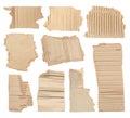 Set with pieces of torn cardboard on background Royalty Free Stock Photo
