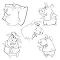 A set of pigs. Coloring book