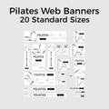 Set of vector pilates web bannes Royalty Free Stock Photo