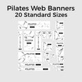 Set of vector pilates web bannes