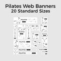 Set of vector pilates web bannes Royalty Free Stock Photo