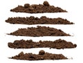 Set pile of soil Royalty Free Stock Photo