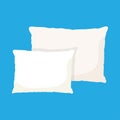 Set of pillows. Isolated cushion on blue background