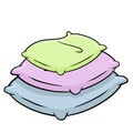 Set of pillows. Large and small object. Cartoon flat illustration.