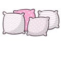 Set of pillows. Large and small object. Cartoon flat illustration.