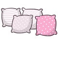 Set of pillows. Large and small object.