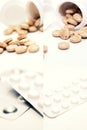 Set of pills, collection images Royalty Free Stock Photo