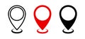 Set pin map marker pointer icon, GPS location flat symbol sign Ã¢â¬â vector Royalty Free Stock Photo