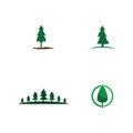 set of pine tree logo vector illustration Royalty Free Stock Photo