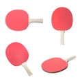 Set with ping pong rackets on white background Royalty Free Stock Photo