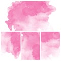 Set of pink Abstract water color art paint Royalty Free Stock Photo