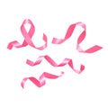 Set of pink breast cancer ribbons vector illustration Royalty Free Stock Photo