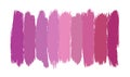 Set of pink brush strokes, vector elements for design, hand drawn strokes isolated, lipstick imitation