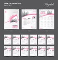 Set pink Desk Calendar 2018 year size 6 x 8 inch template, Set Royalty Free Stock Photo