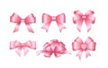 Set of pink gift bows. Concept for invitation, banners, gift cards, congratulation or website layout vector.