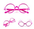 Set of pink glasses