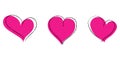 Set of pink hand drawn hearts Royalty Free Stock Photo