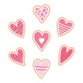 Set of pink heart cookies