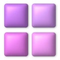 Set of 4 pink and lilac 3d buttons for web design. 3d realistic design element Royalty Free Stock Photo