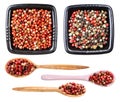 Set of pink peppercorns baie rose isolated Royalty Free Stock Photo